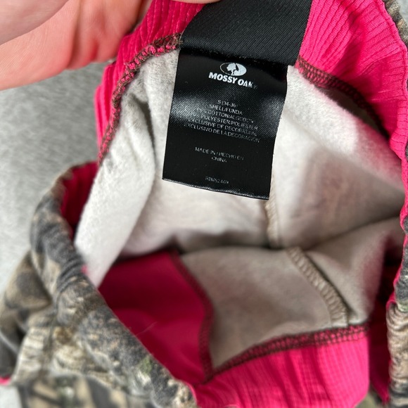 Mossy Oak Sweatpants Womens Small Camo Pink Trim Hunting Y2K 2000s Baggy - Picture 4 of 10